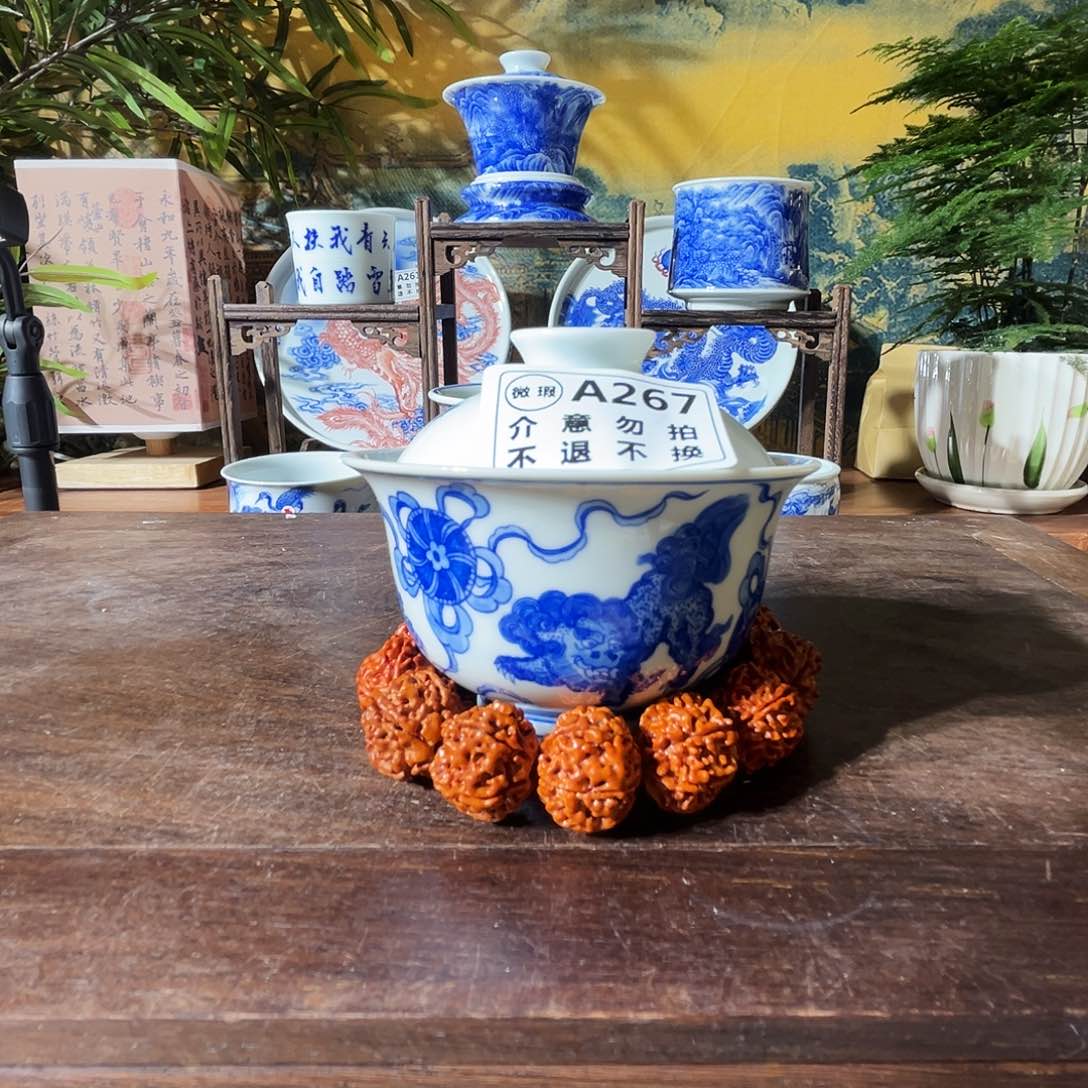 手工手绘盖碗盖子非原装