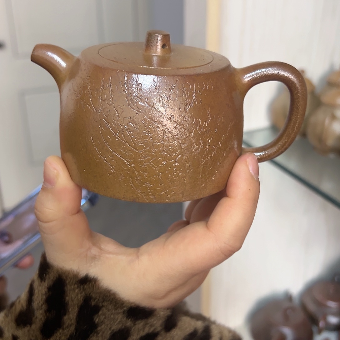 紫砂茶壶黄龙山原矿黄金段火痕烧