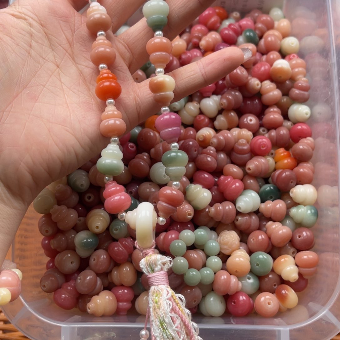 吊坠白玉菩提d x13/12mm/40颗混色葫芦瑕