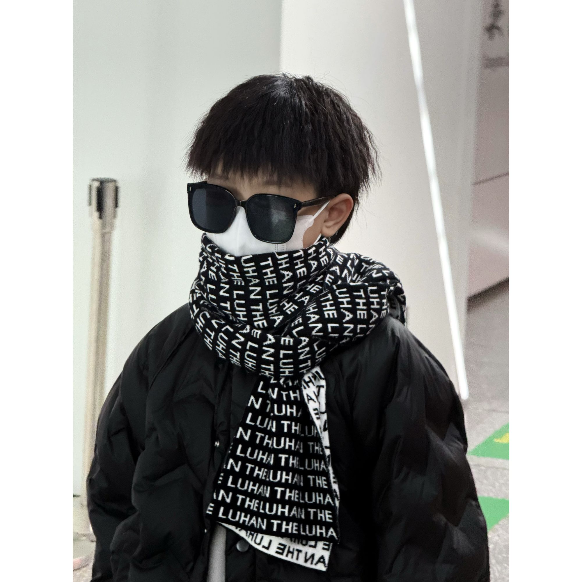 THE LUHAN 【长岛冰茶】宽松秋冬设计感亲子装中大男童围巾25787
