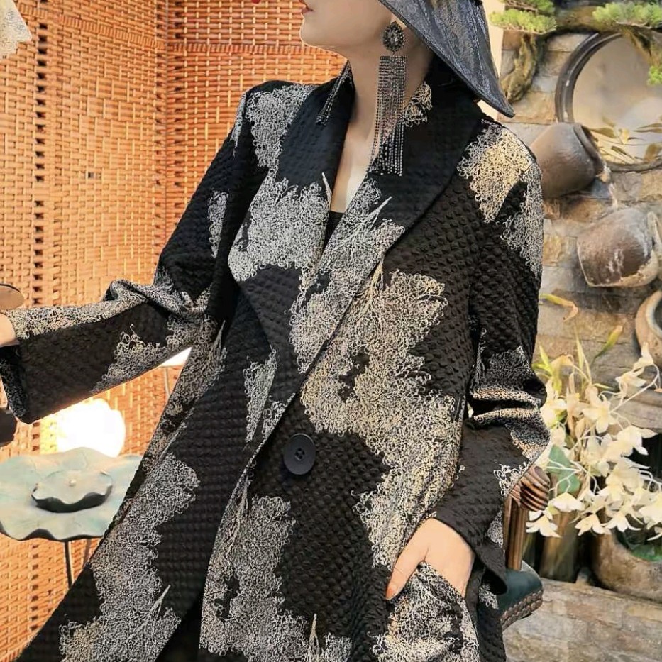 112高端复古时尚名秋季媛气质休闲百搭外套。