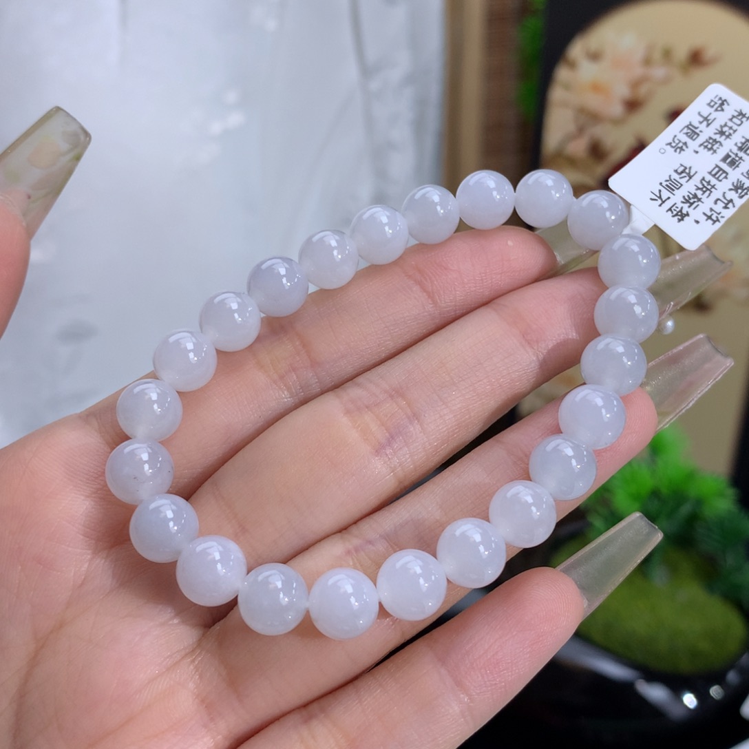 翡翠手链未镶嵌卡8.0白冰