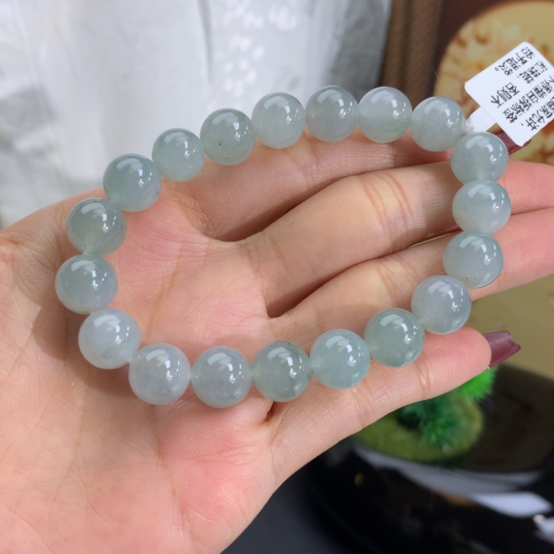 未镶嵌手串翡翠卡9.8冰胶蓝手串 