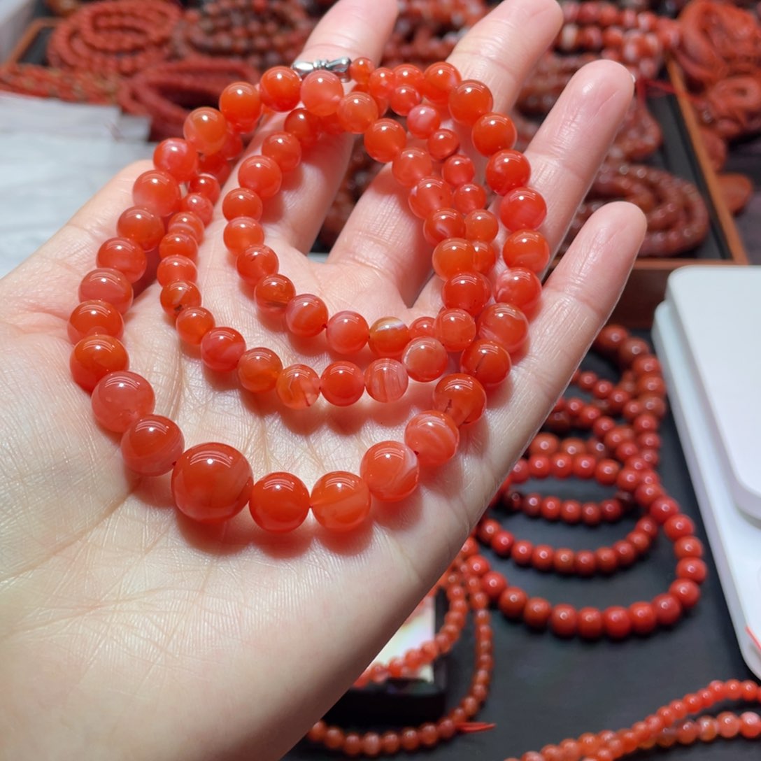 南红玛瑙手链未镶嵌