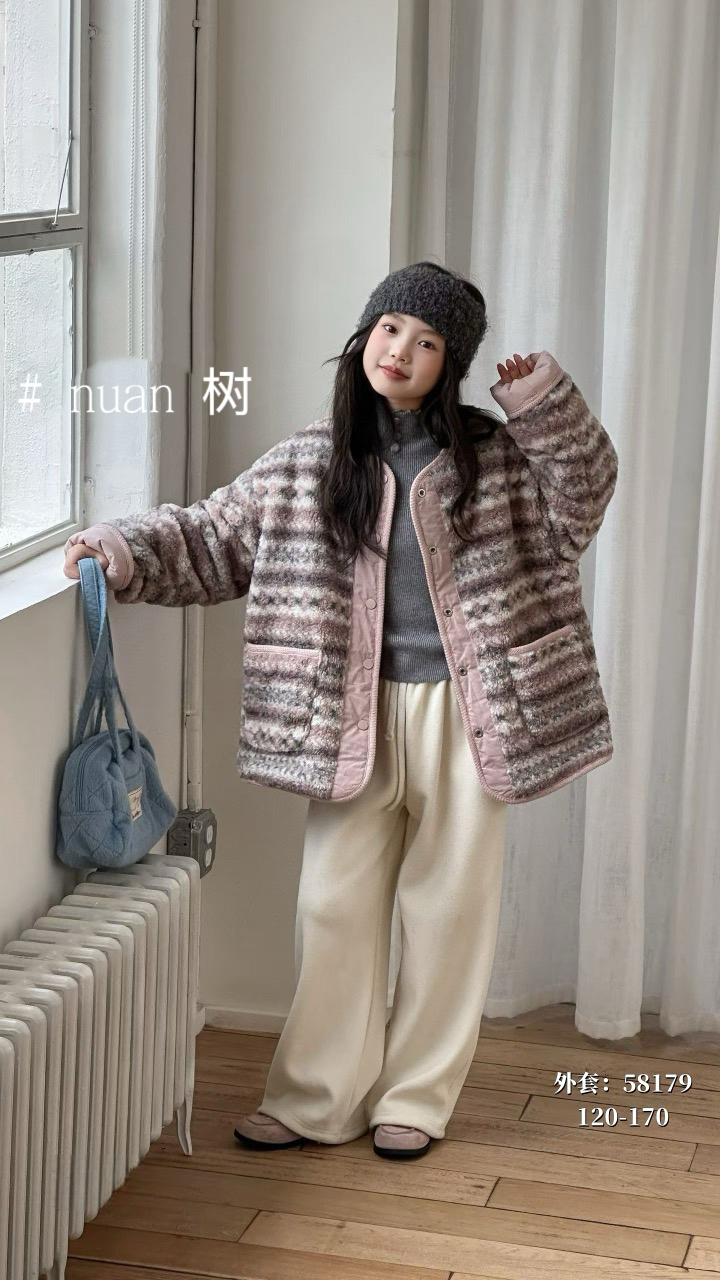 【暖树+】58179 女大童两面穿外套 2025冬季新品实体买手店版