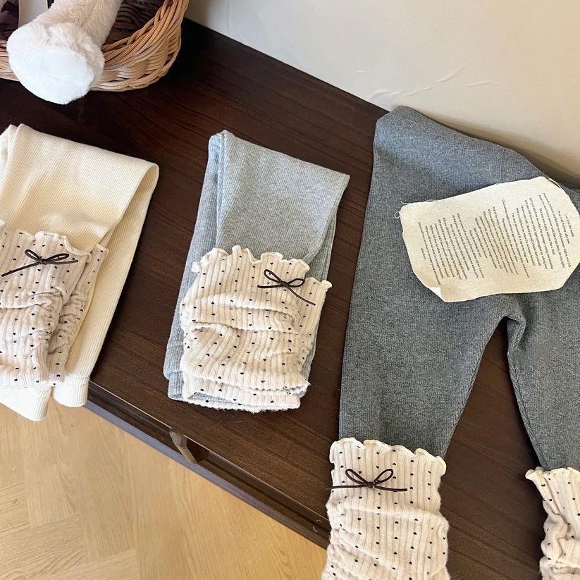 女童秋冬打底裤拼接2025新款堆堆裤一体加绒儿童宝宝保暖长裤裤子