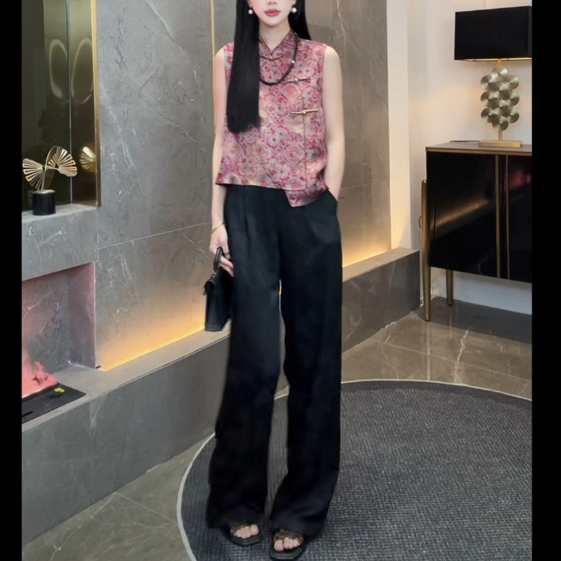 新中式时尚复古百搭无袖马甲上衣