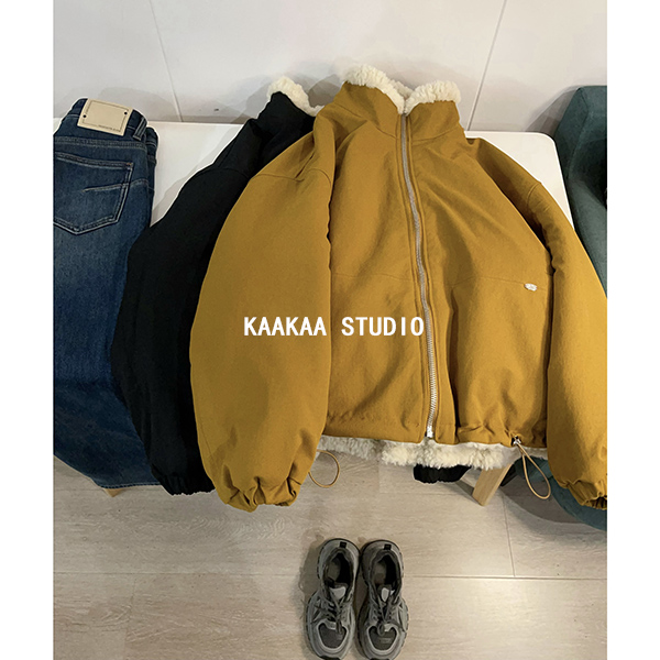 REKAYYAT“可颂”冬日氛围感显瘦洋气通勤百搭立领拉链毛毛外套