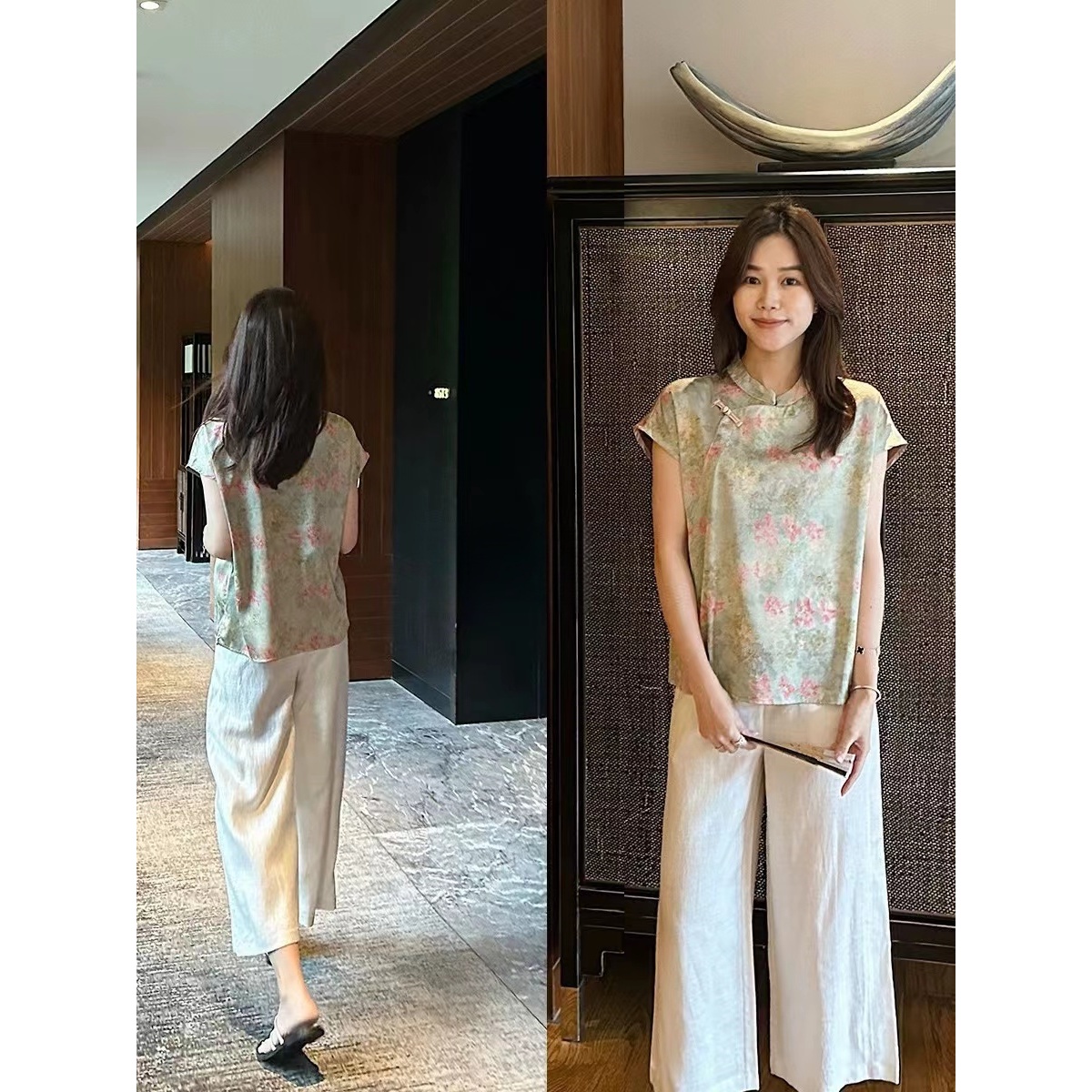 新中式国风妈妈装上衣T恤亲子B3153