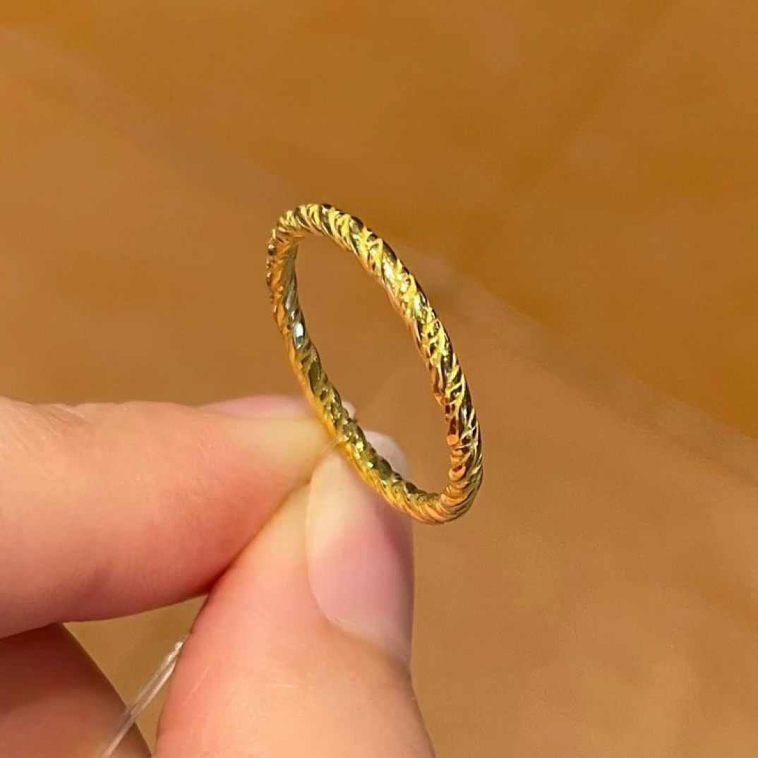 足金麻花戒指 款式耐看