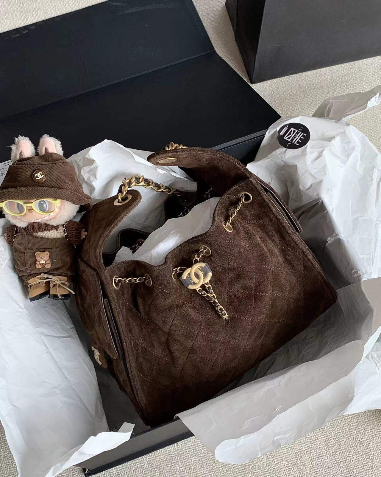 未使用 Chanel/香奈儿 25K麂皮hobo包 小号26cm  16732575