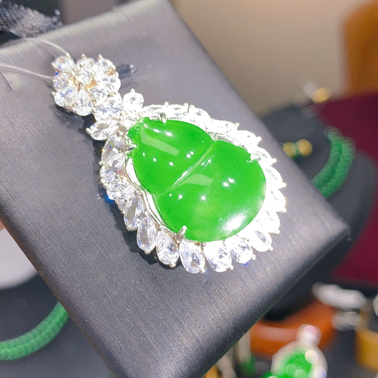 【闪购商品】翡翠颈饰银S925镶嵌2柒姐