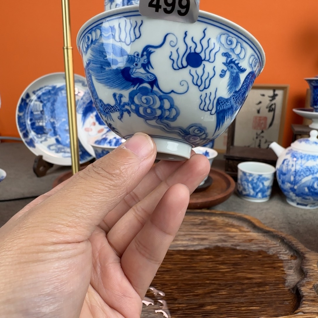 瓷片景德镇手绘青花茶器499