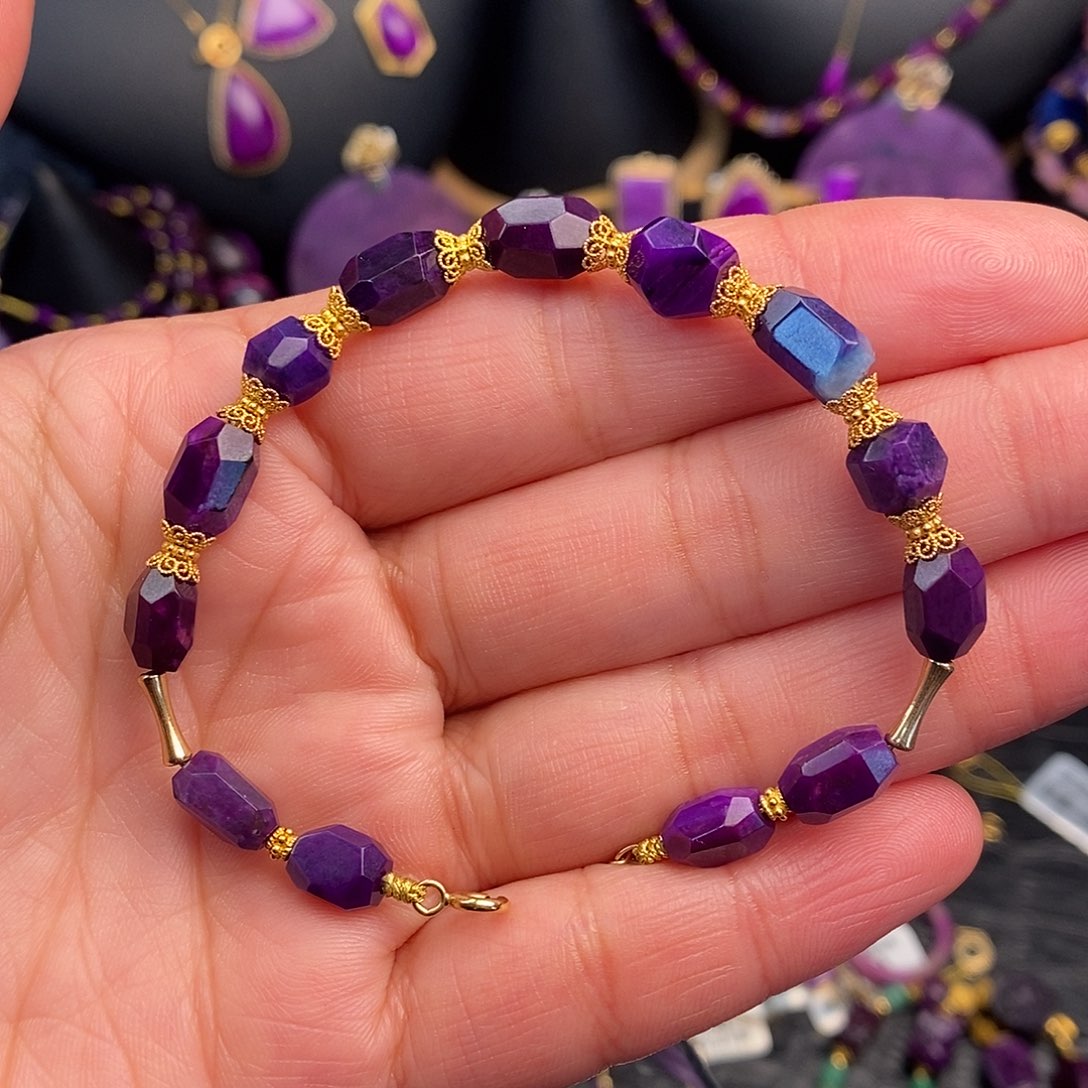 苏纪石（舒俱来）手链18K金镶嵌