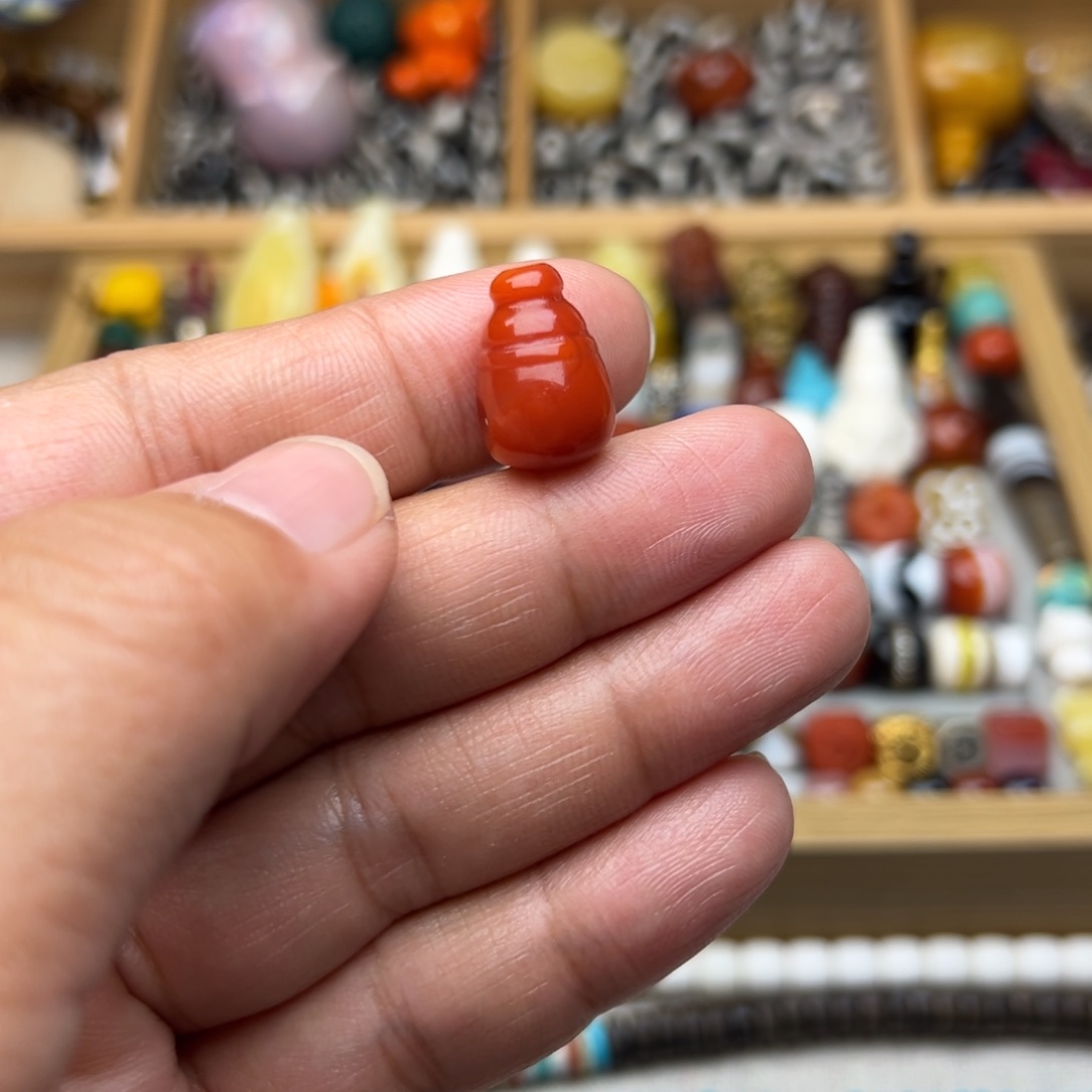 南红玛瑙11mm三通未镶嵌