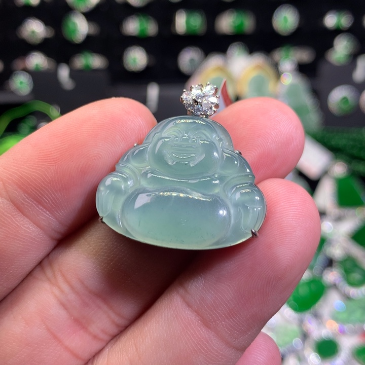 【闪购商品】翡翠颈饰银S925镶嵌佛公