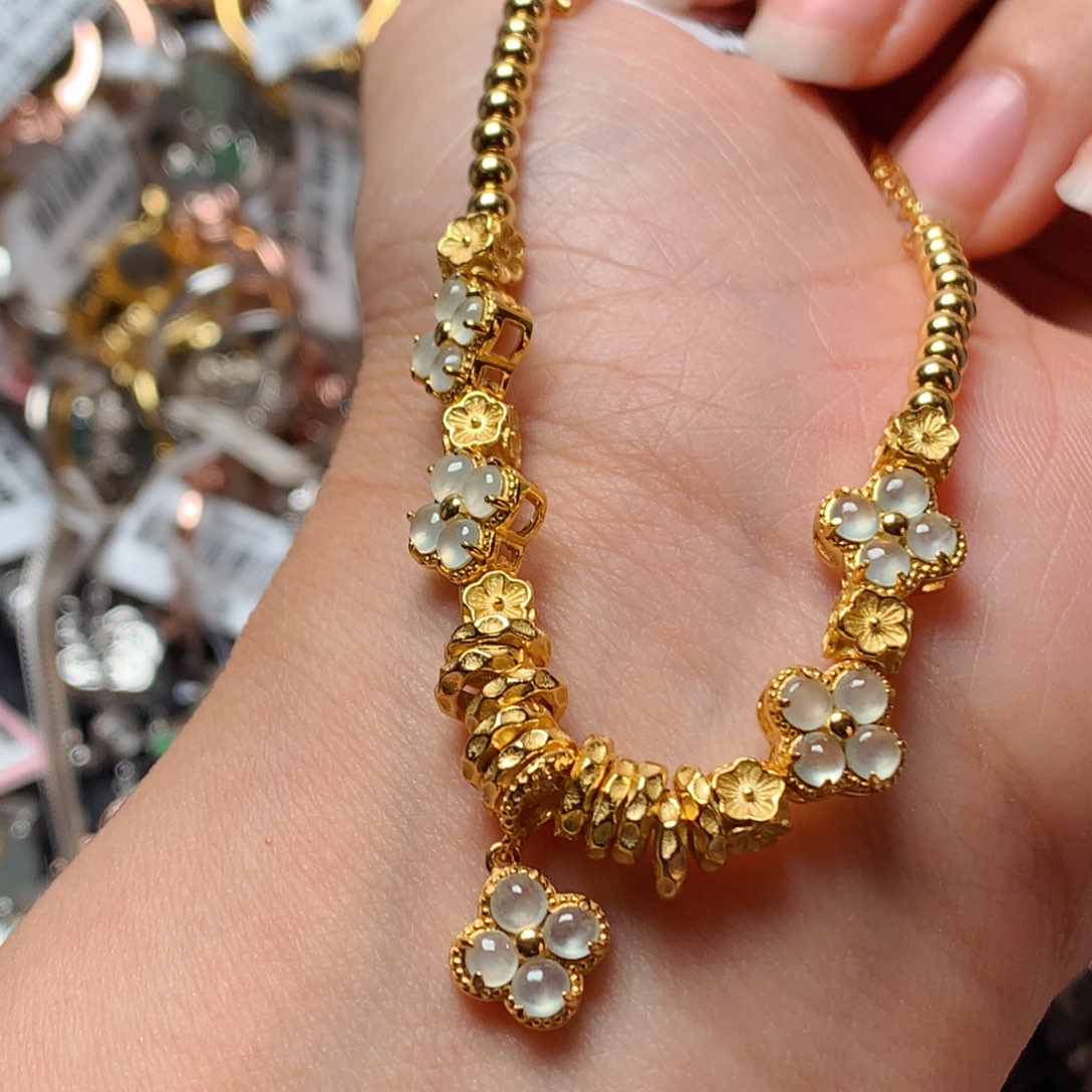 翡翠戒指银S925镶嵌天然翡翠手链