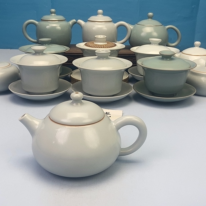 壶仿古月白梨壶原矿原釉原产地