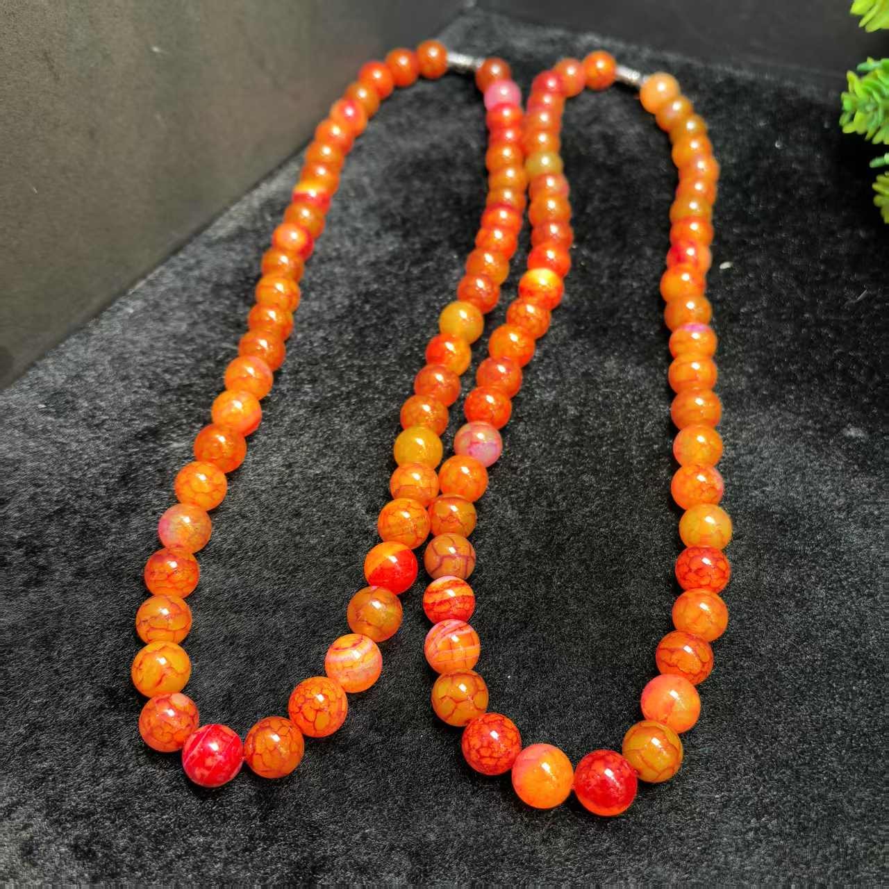 S7908（玉姐珠宝）金龙鳞碧桖玛瑙红项链-多样性只发一件