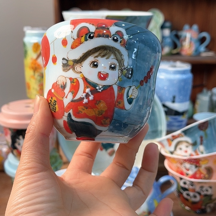 陶景德镇釉下手绘陶瓷 
