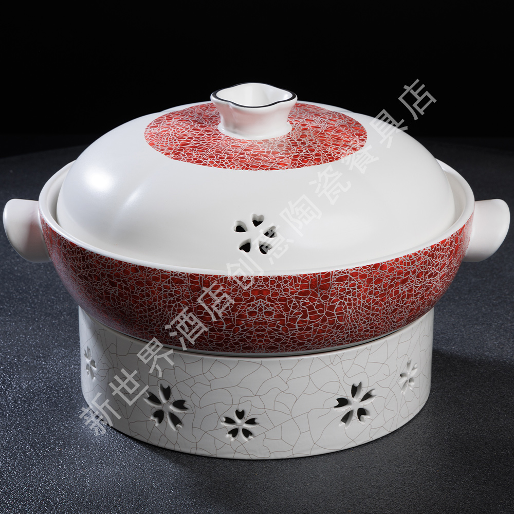 创意红宝石浅煲加热耐高温砂锅商用酒店家用盘子品质好物高档餐具