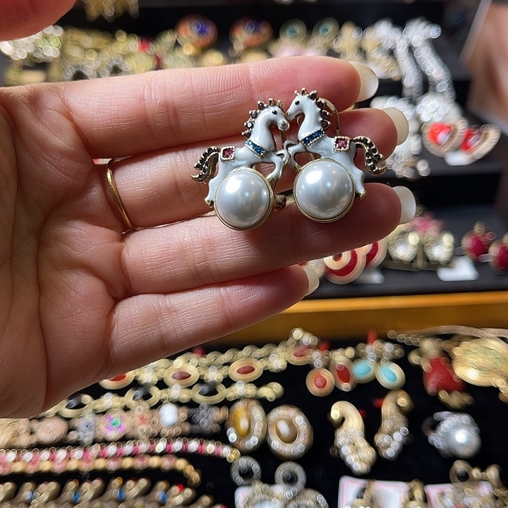 石英石纯铜美丽的耳饰