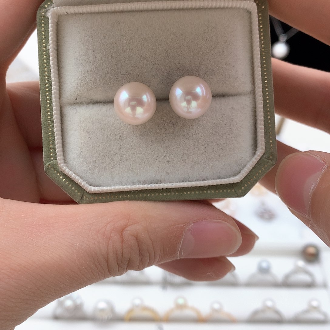 淡水珍珠10-11mm素钉银S925镶嵌