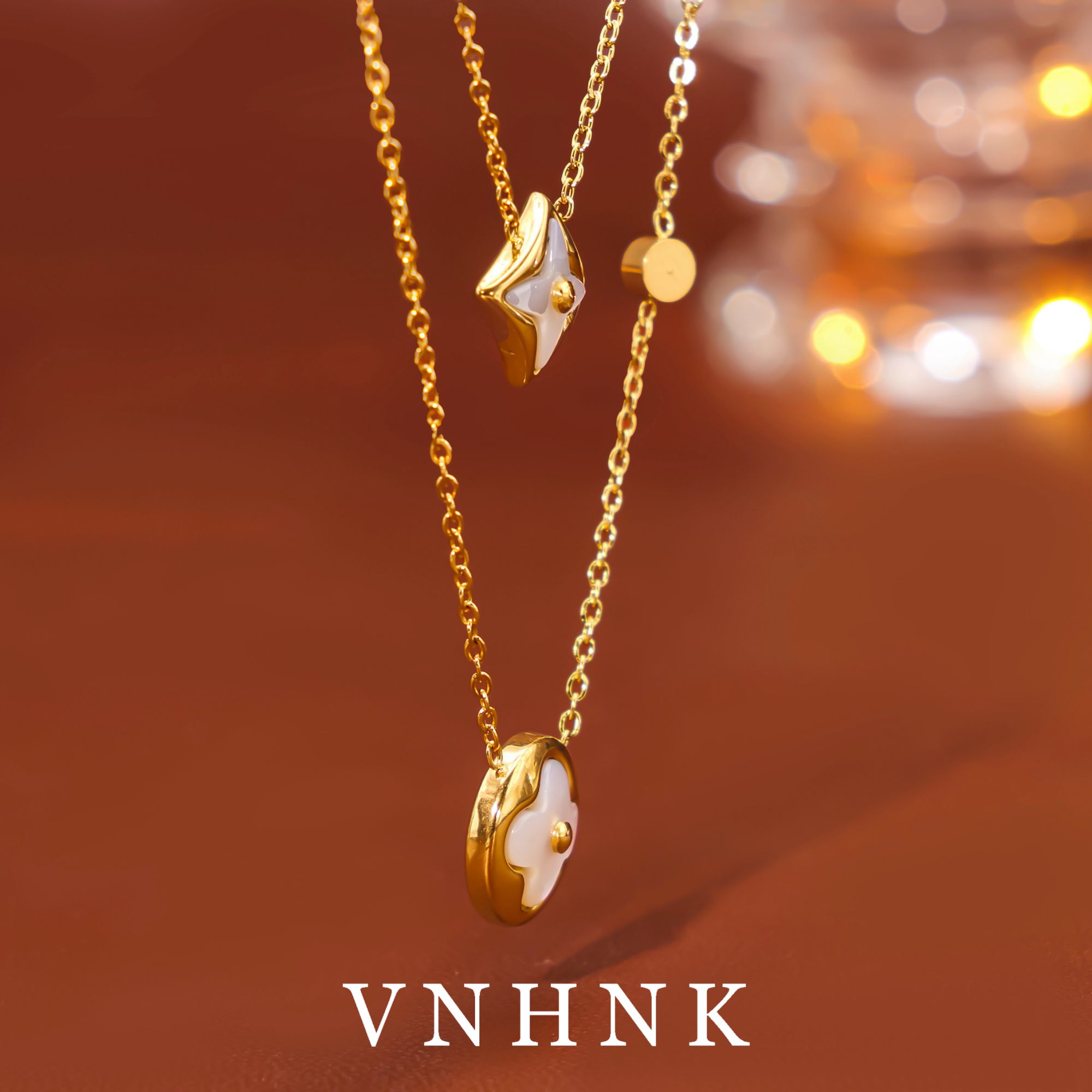 钛钢合成锆石项链 美可儿   R167   金色（43cm) 时尚项链