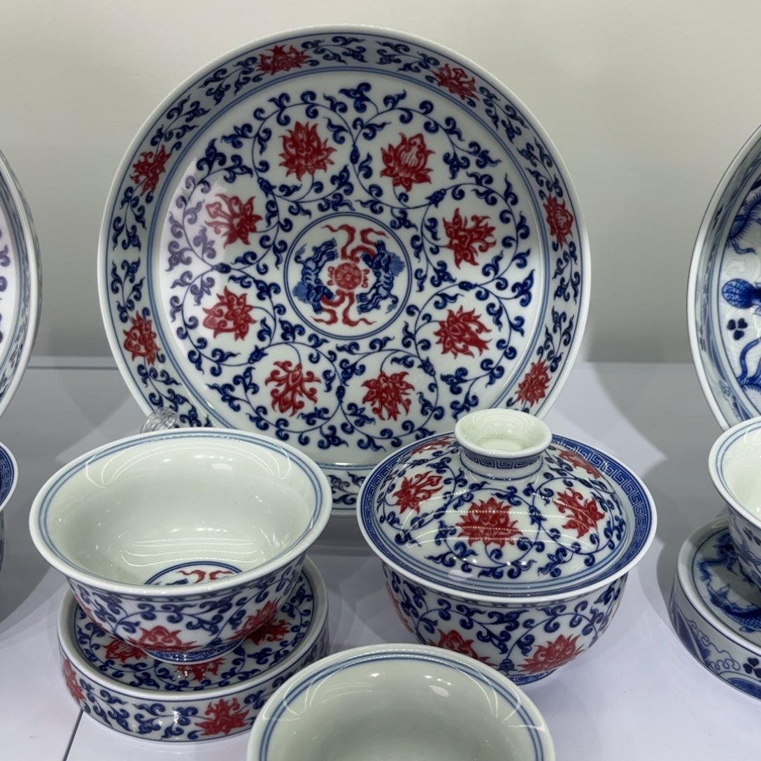 刚***修景德镇陶瓷五件套