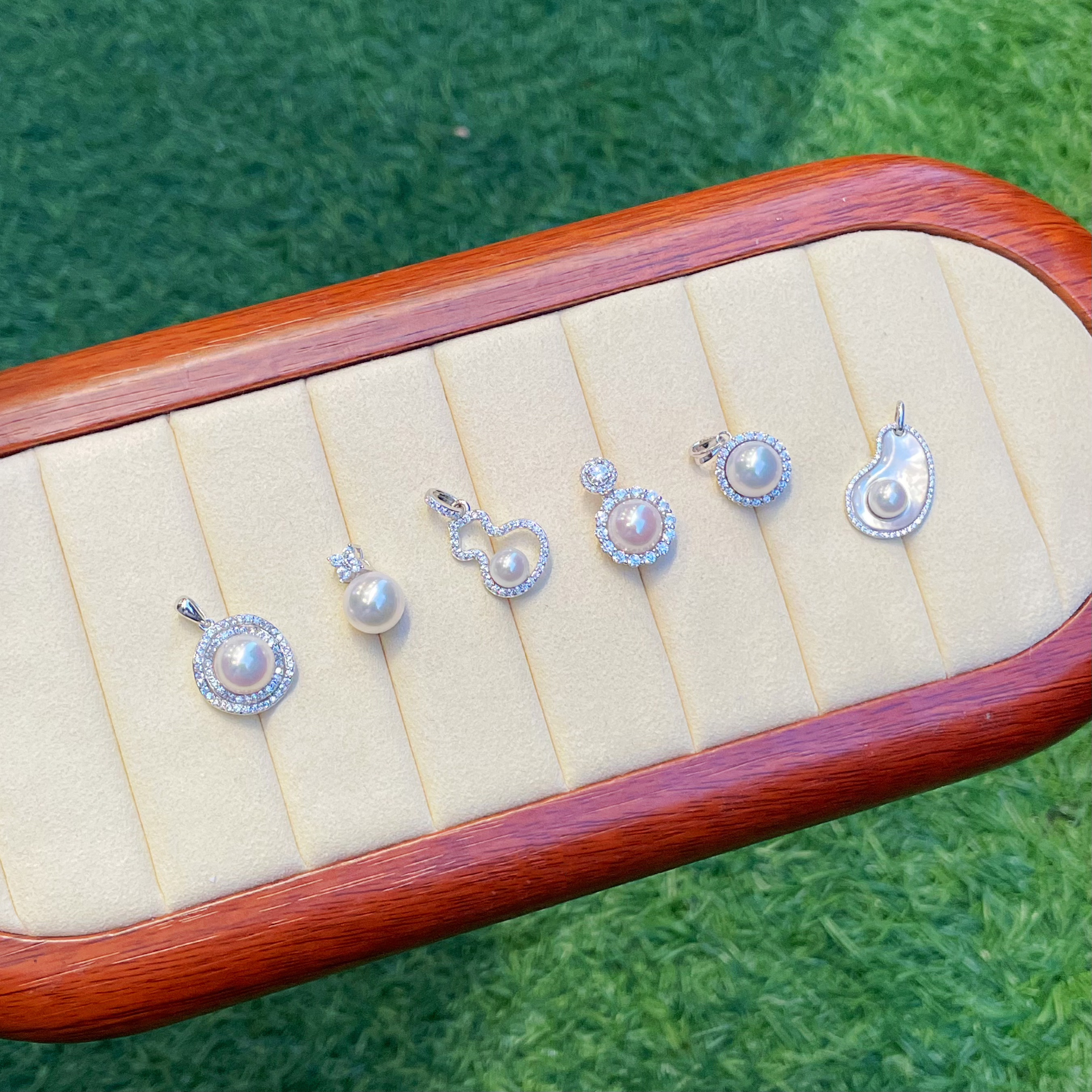 淡水珍珠吊坠S925银/气质轻奢时尚可爱百搭精致镶嵌