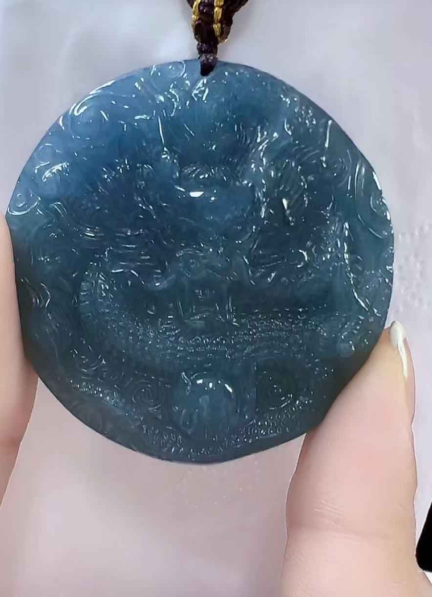 天然翡翠A货龙牌吊坠（多样性发货发其一）宽高48-50厚10-12