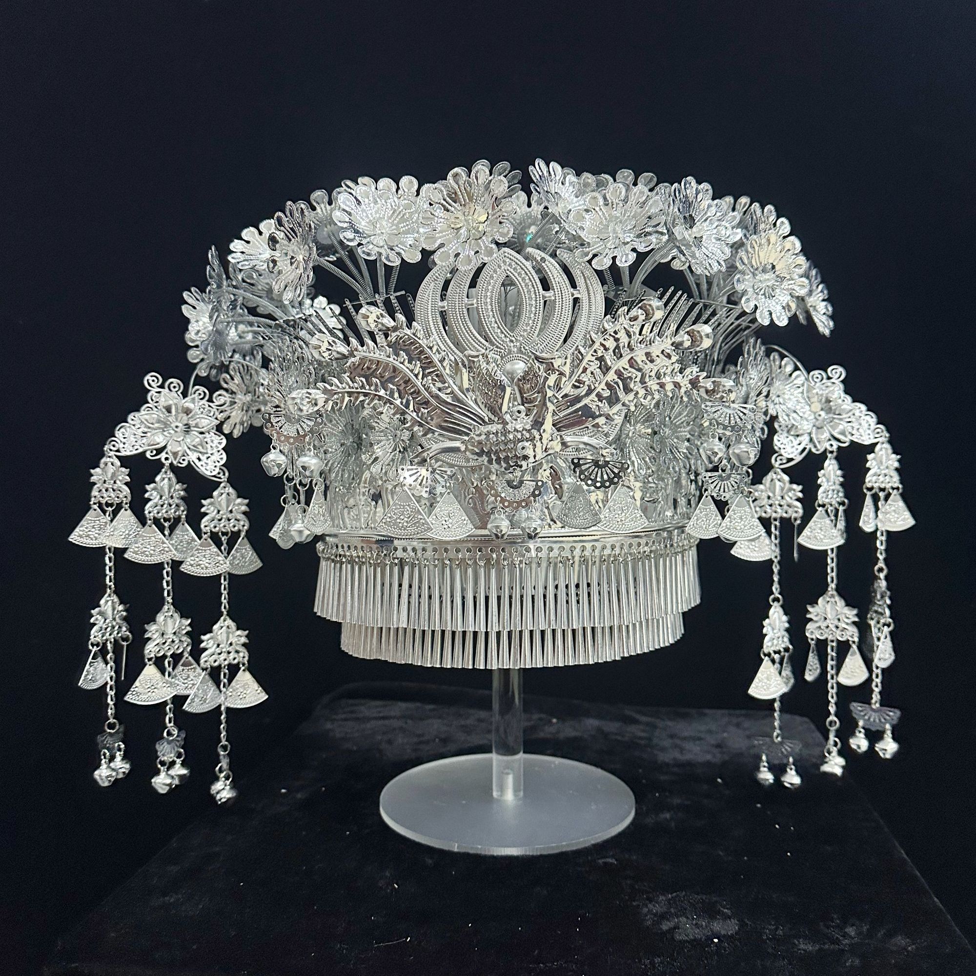 广西云南贵州少数民族帽子新款双凤呈祥头饰款新款不氧化不褪色