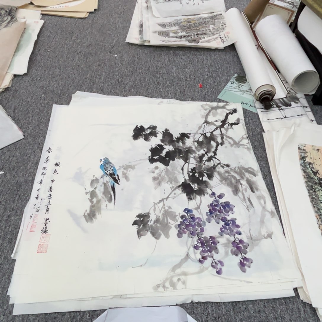 国画张墨缘老师四尺斗方绘画微瑕介意慎拍