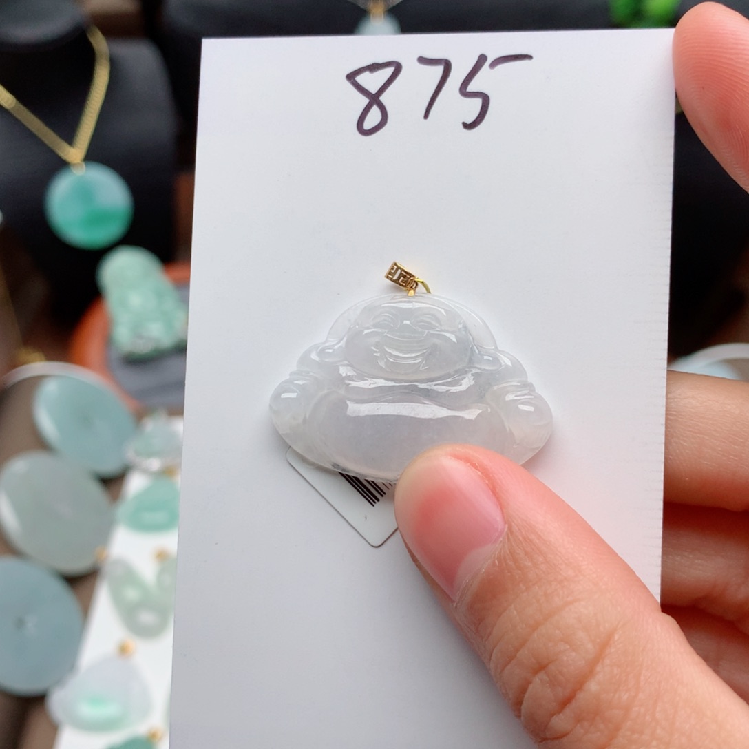 翡翠颈饰18K金镶嵌吊坠