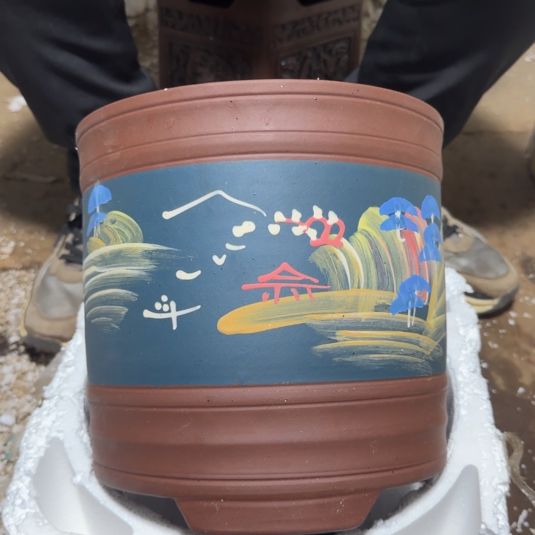 紫砂花盆瑕疵是我