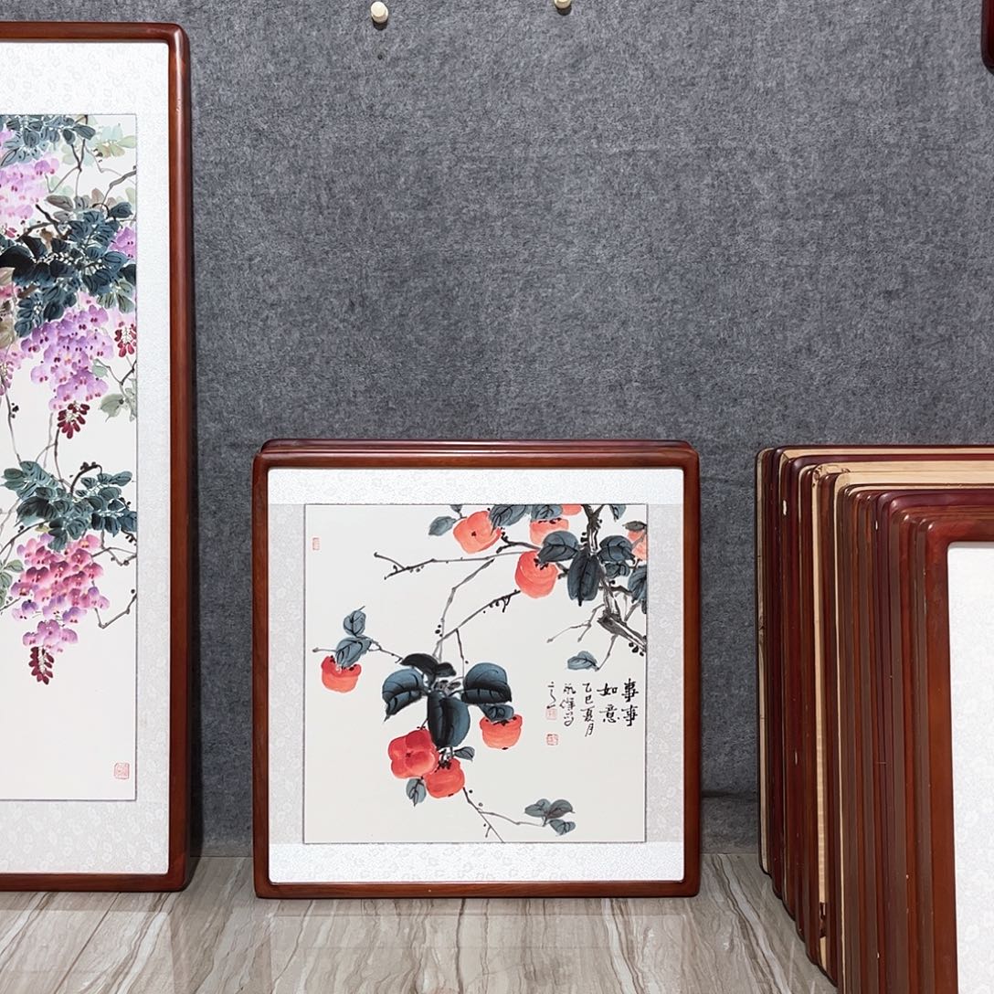 国画书画作品带框63×63