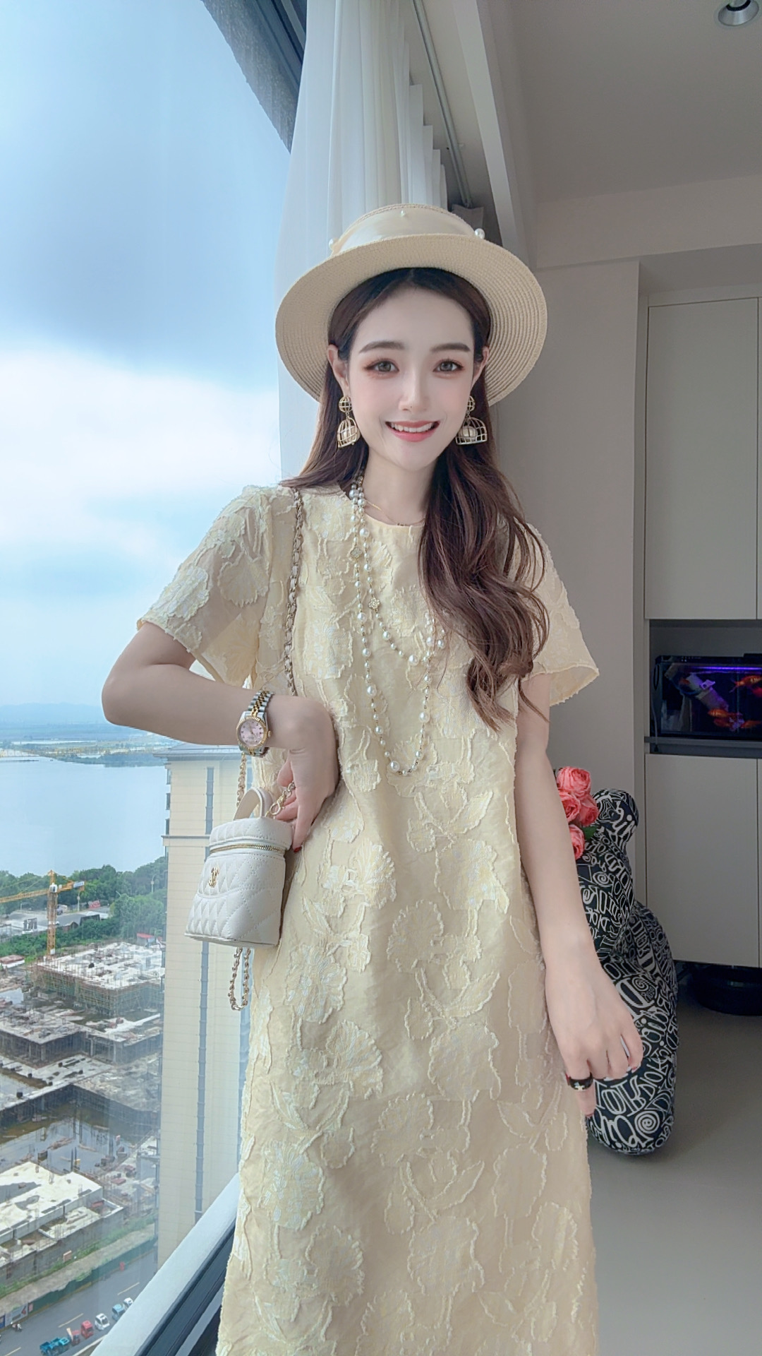 【里约艺术】夏季重工剪花高级定制款慵懒风度假风显瘦连衣裙25112