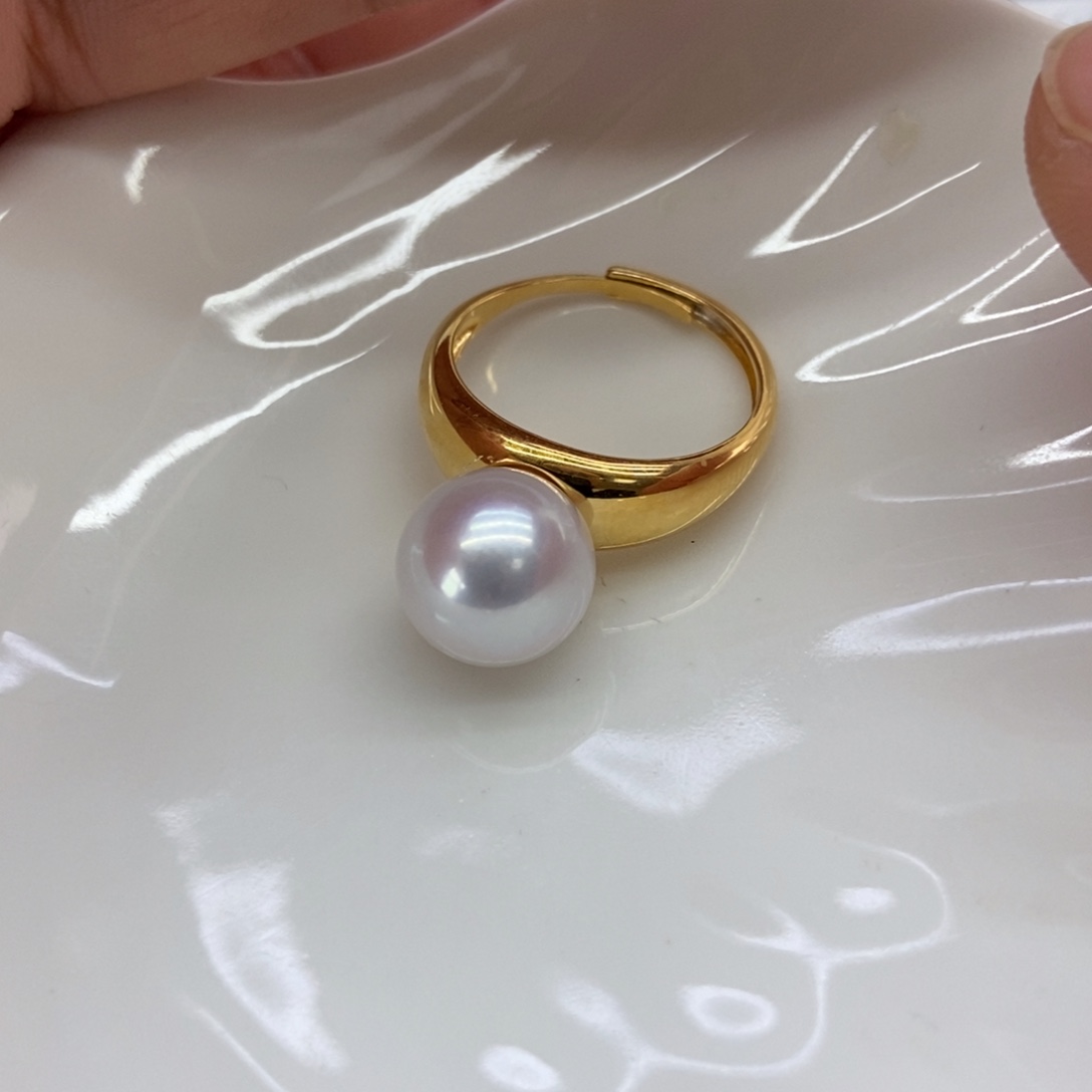 淡水珍珠戒指银S925镶嵌