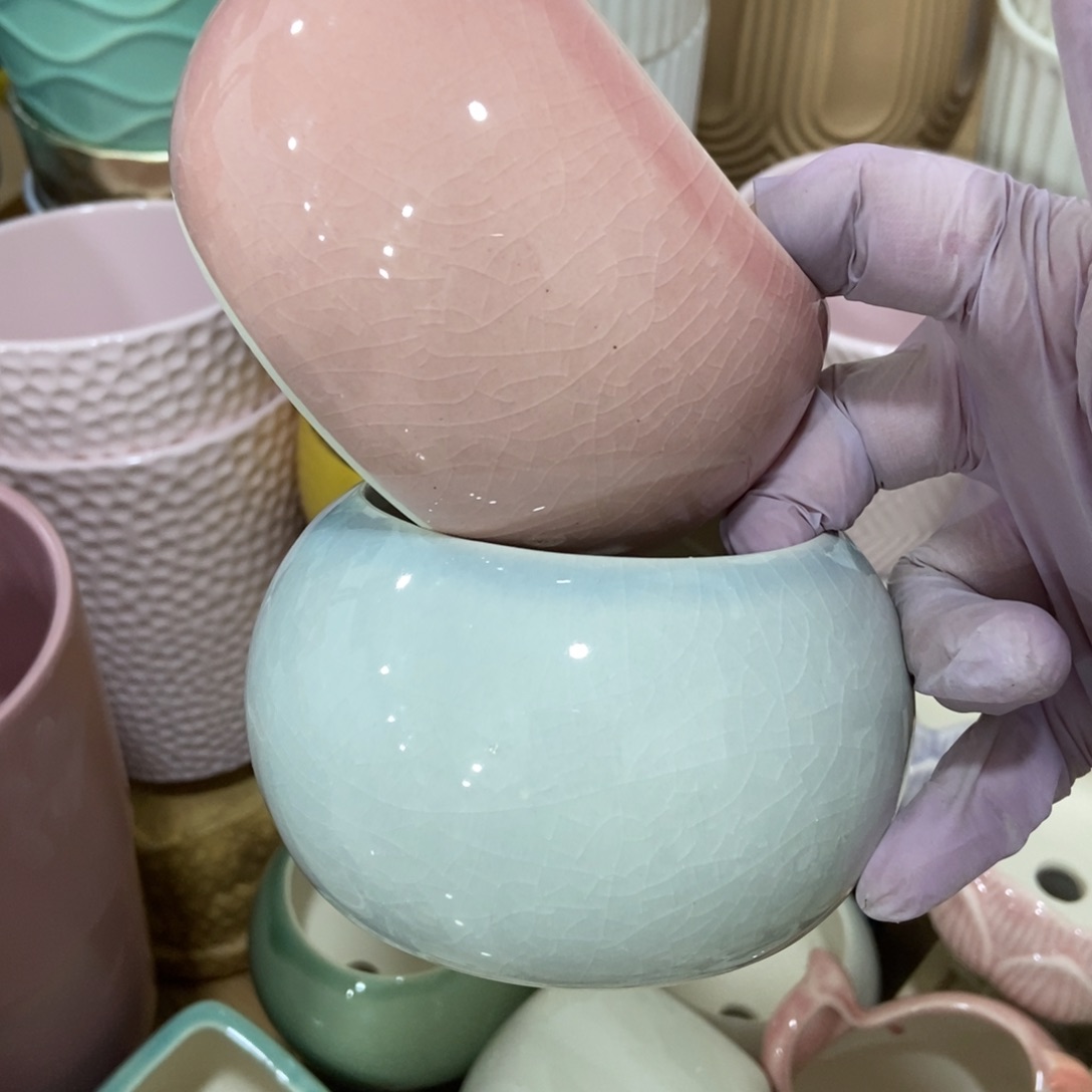 红陶高温陶瓷花盆满12米包邮