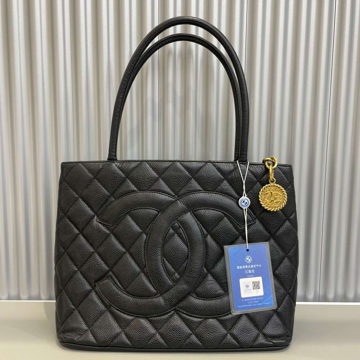95新 Chanel/香奈儿 悦奢/中古/黑金/希尔顿/手提包