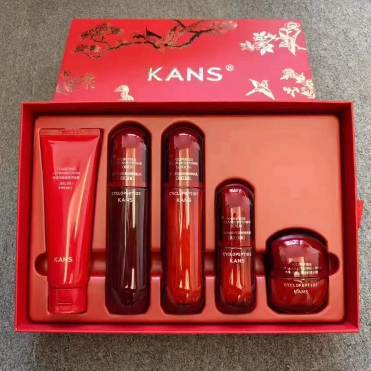 韩束红蛮腰礼盒洁水乳精华霜五件套补水保湿紧致抗皱淡纹过年送礼