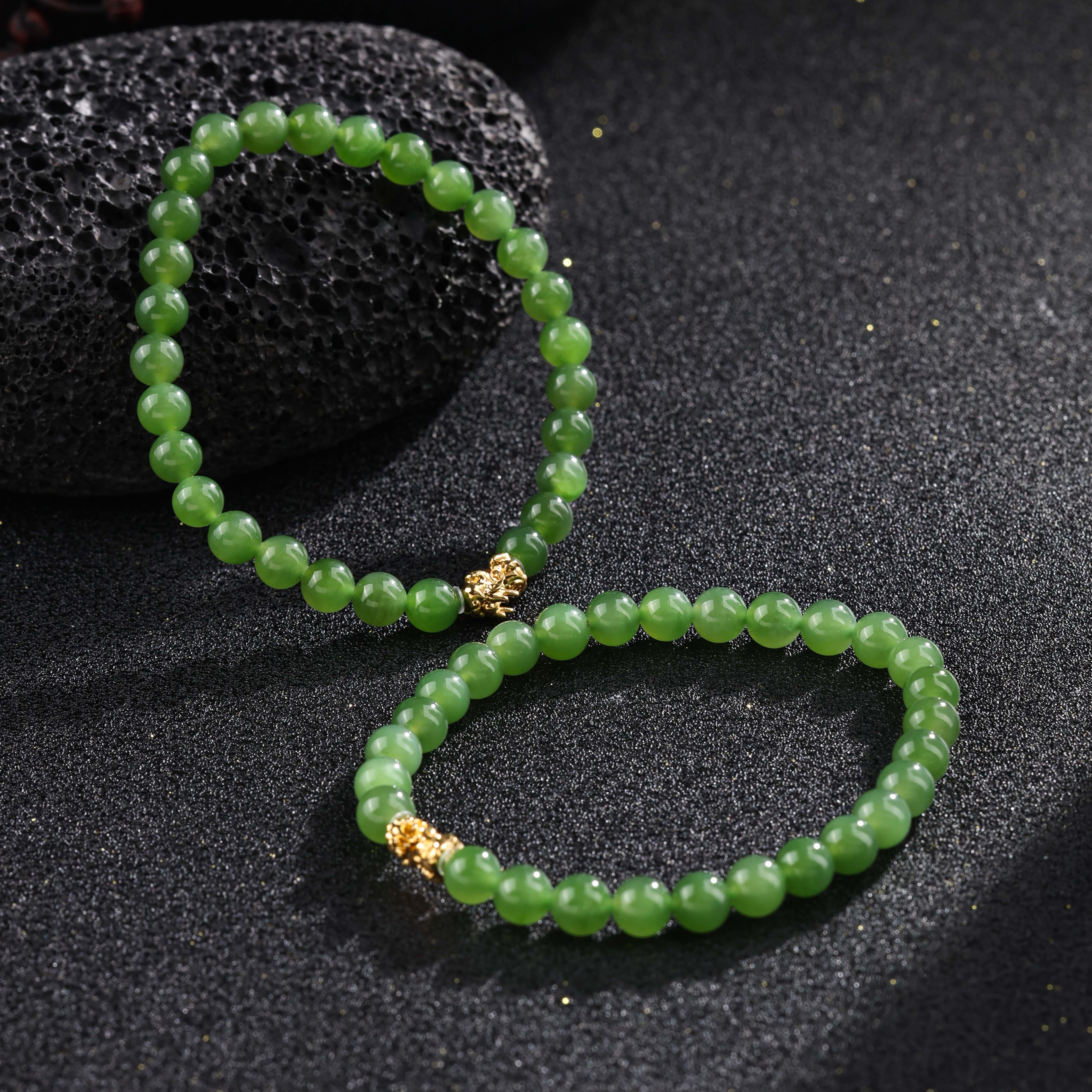 【举石臻选】TA1204-108-10和田玉手串18k（一件/多样性发/约5mm+）Z