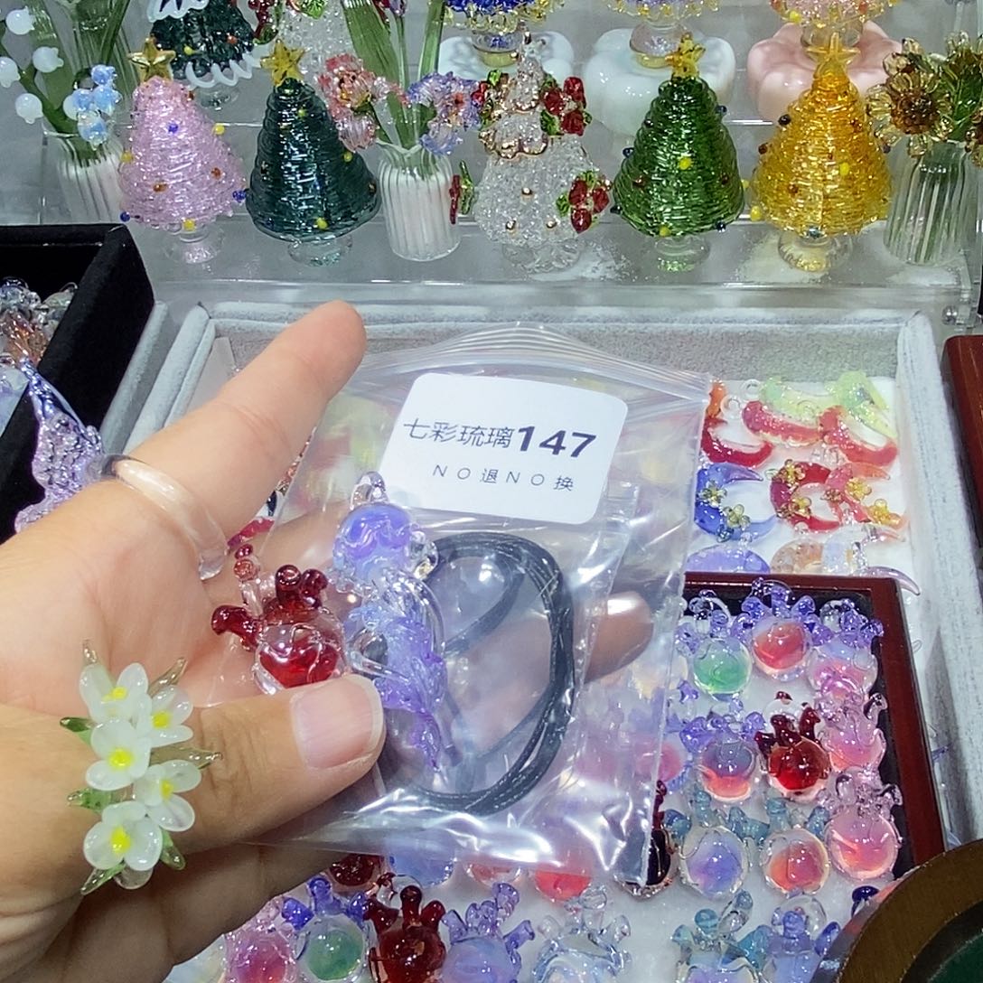 维***田吊坠（不含链）玻璃147水母心脏