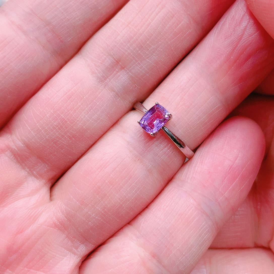 蓝宝石戒指银S925镶嵌