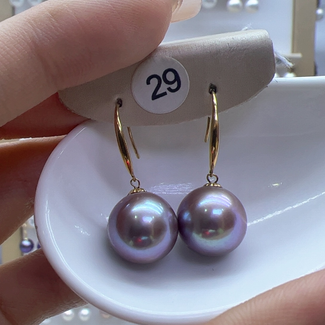 淡水珍珠耳饰18K金镶嵌