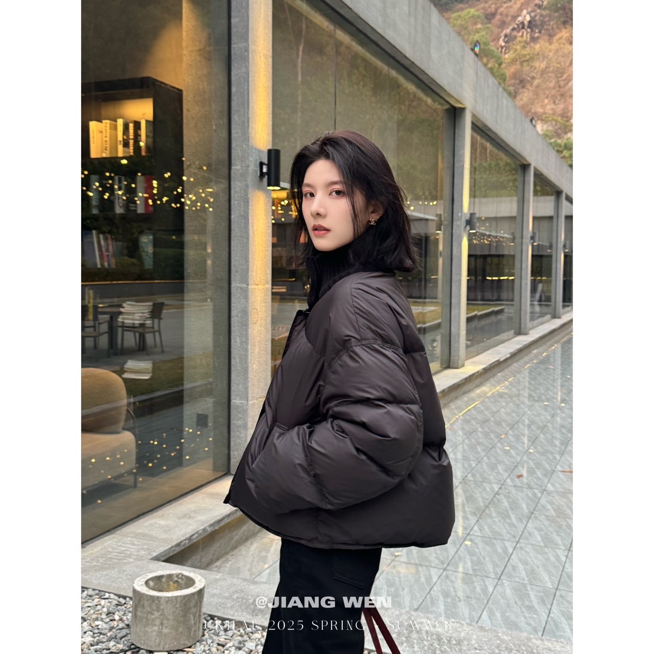 UKILAU【生椰羽绒】针织拼接白鸭绒羽绒服小个子加厚外套