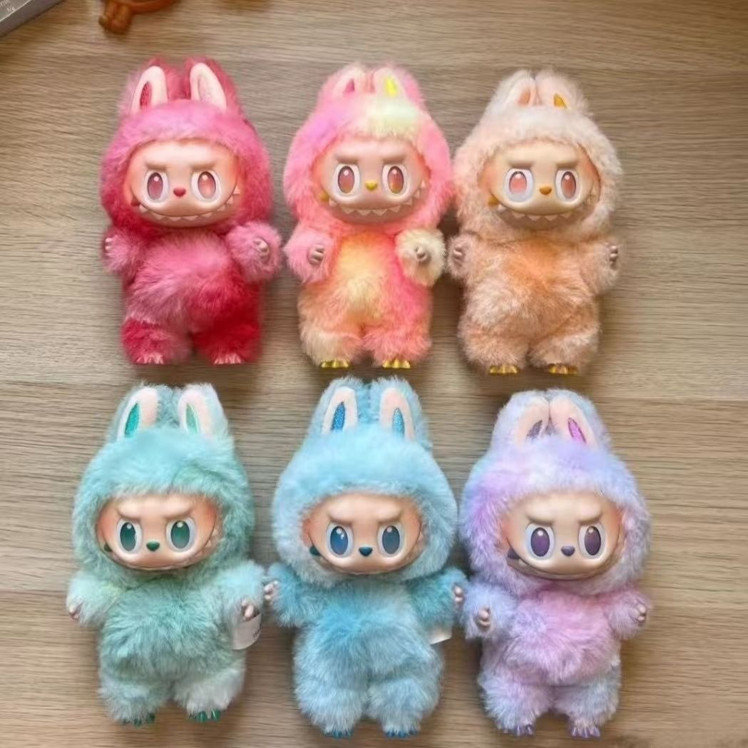 外贸版拉布布毛绒公仔潮玩盲盒手机包包车载挂件三代马卡龙风格