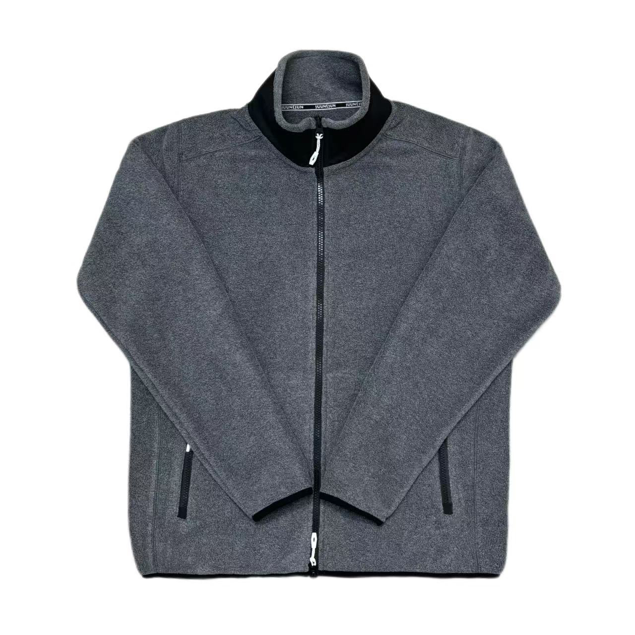 [C]灰色拉链立领简约百搭宽松美式儿童双面绒外套（暖暖冬日）