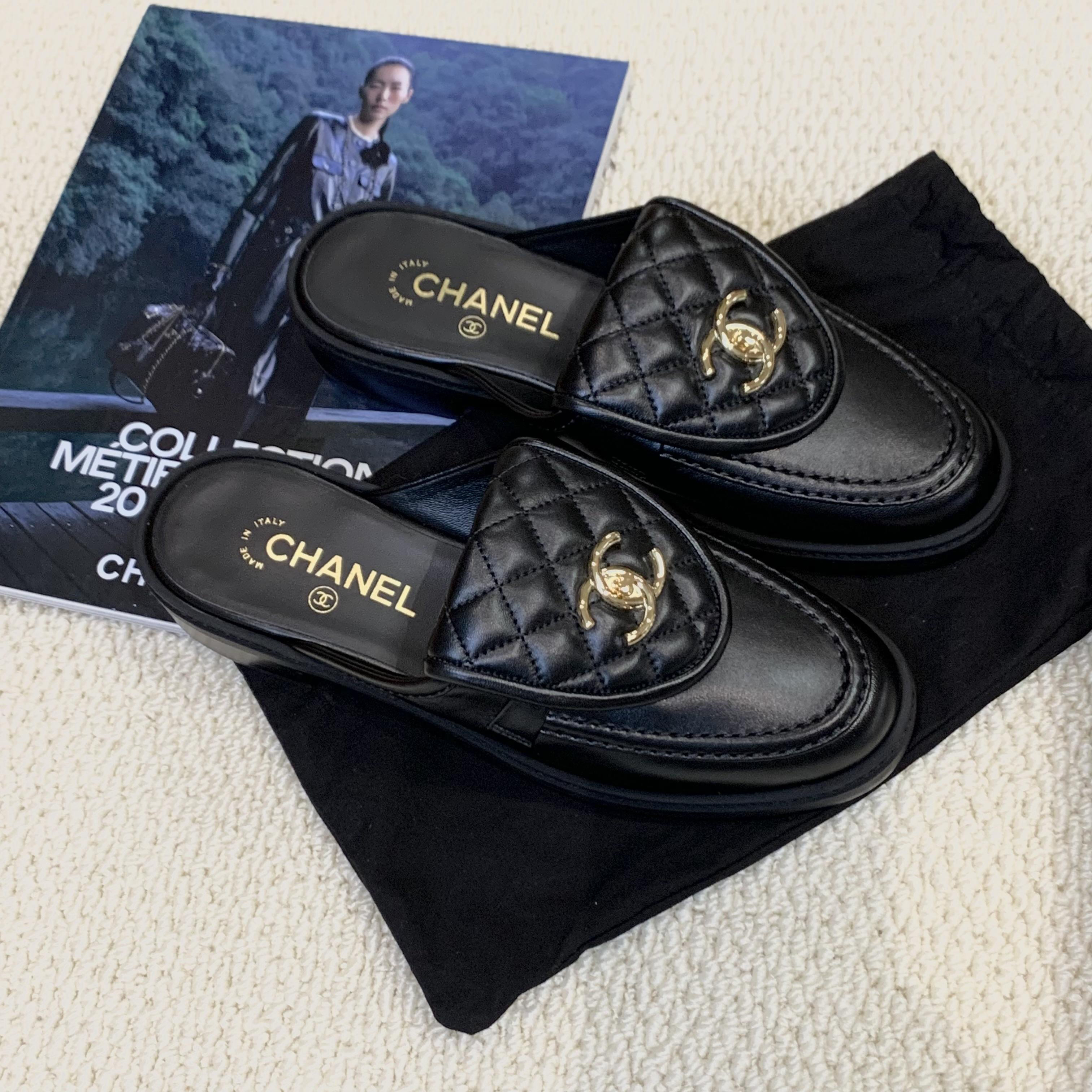 未使用 Chanel/香奈儿 壹臻/黑金书包扣半拖 39 63539822