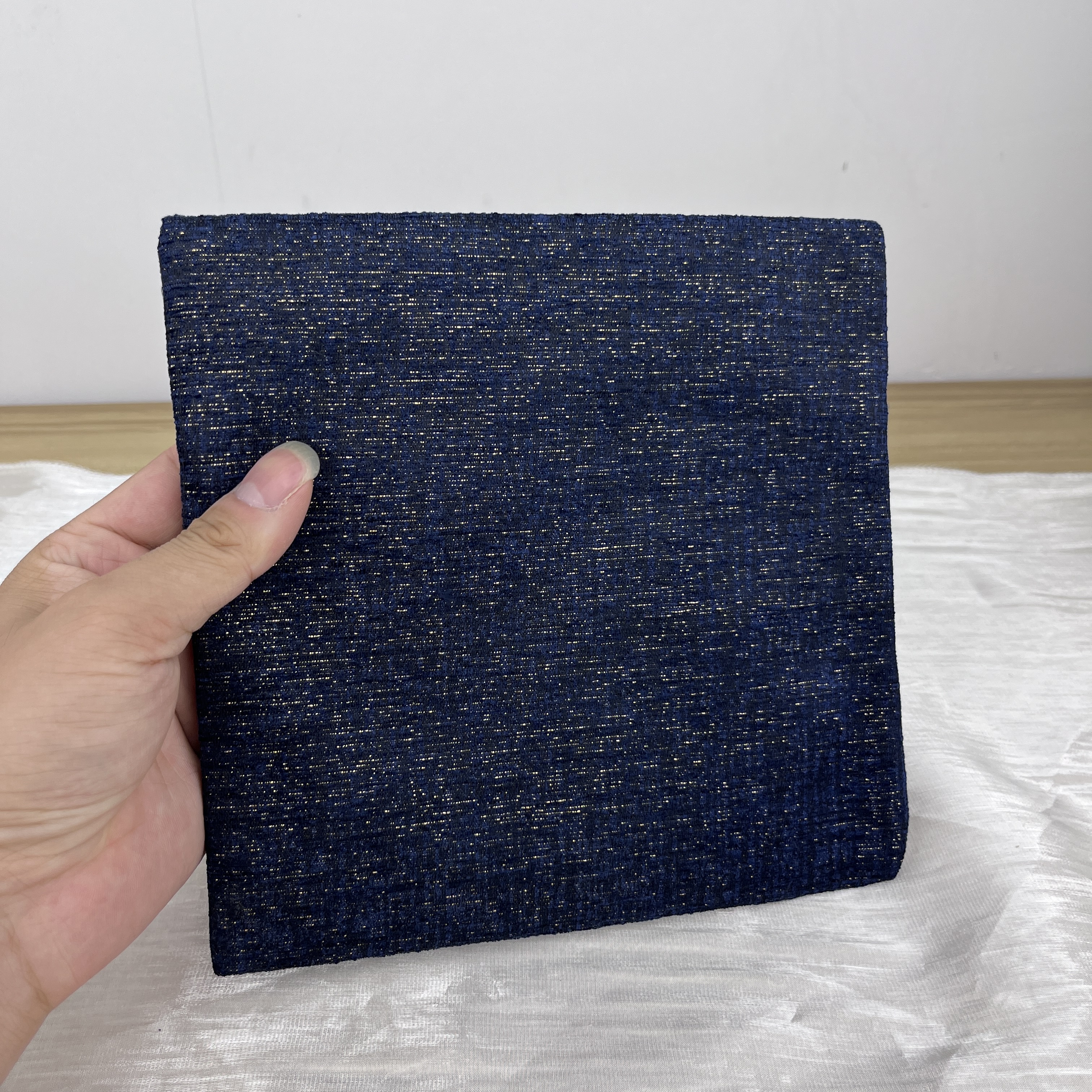 b105小香风圣诞限定蓝金白金化妆包大容量收纳包20*19